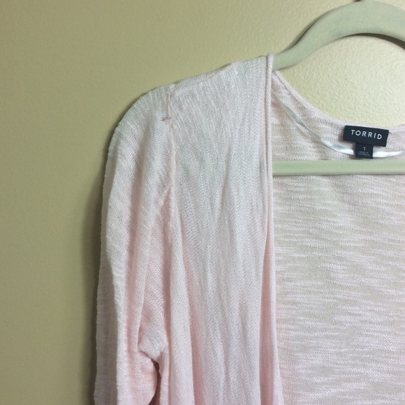 Torrid 1 lightweight pink open cardigan. 1X - Picture 2 of 6